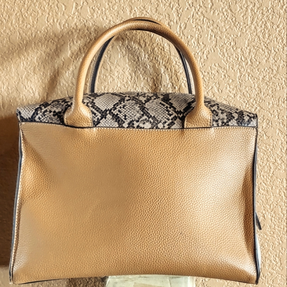 JustFab Large purse  Reddish tan with snake print.
